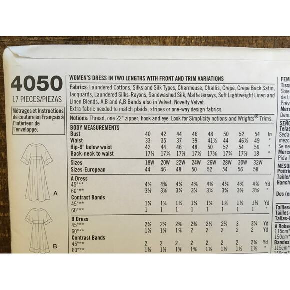 Simplicity Sewing Pattern 4050 Womens Khaliah Ali Dress Plus Size 18W-24W UNCUT - Picture 3 of 3